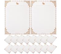 ULTECHNOVO Papier à Lettres Multifonction Vintage Blanc A4 50 Feuilles pour Écrire Poèmes et Paroles Motifs Rétro et Écriture Fluide