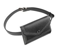 ULTECHNOVO Paquet Banane Élégant en Cuir Noir Style Punk Clous Décoratifs, Ceinture Chaîne, Polyvalent pour Porter en Bandoulière la Taille Quotidien