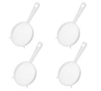 ULTECHNOVO Passoire à Mailles Fines en Plastique Blanc 4pcs Poignée, Outil Polyvalent pour Filtrer Jus et Bière Maison Cuisine