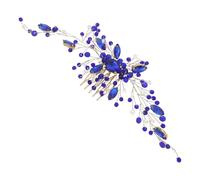 ULTECHNOVO Peigne à Cheveux Mariée en Alliage de Zinc Bleu Strass Éclatants, Élégant et Facile à Porter pour Demoiselles D'honneur Lors de Séances Photo ou Bals