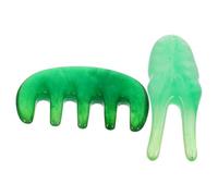 ULTECHNOVO Peigne de Massage Fourche à Gratter Multifonctionnelle Vert pour Cuir Chevelu en Résine 2 Pièces, Outil de Massage Tête pour Soulager Tension et Tonifier la Peau
