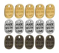 ULTECHNOVO Pendentif en Alliage Gravé Made With Love pour Bijoux Diy, Surface Lisse, 360 Pièces, Accessoires pour Colliers et Bracelets Faits Main Couleur Aléatoire