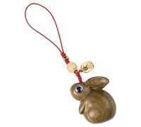 ULTECHNOVO Pendentif Téléphone En Bois Vert De Rose, Décoration Pendentif Lapin Pour Femme, Accessoire Suspendu En Bois Naturel, Design Rond Et Mignon, Format Petit, Présent Original Pour Smartphone