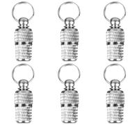 ULTECHNOVO Pendentifs Capsules Plaques D'identification Anti-perte Lot de 6 en Laiton Argenté Accessoire Décoratif et Sécurisé pour Collier Chien pour Animaux