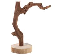 ULTECHNOVO Perchoir en Bois Naturel pour Perroquet avec Base Stable, Support D'entraînement Sécurisé pour Oiseaux, pour Jouer et Interagir Style Aléatoire