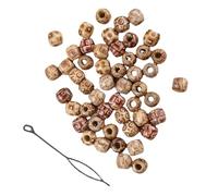 ULTECHNOVO Perles de Bois pour Cheveux Tressés 60 Pièces Multicolores Grosse Taille Accessoire pour Dreadlocks Femmes Filles Usage Quotidien Fête Couleur Aléatoire