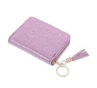 ULTECHNOVO Petit Portefeuille Femme en PU avec Structure Accordéon, Grosse Capacité, Léger et Compact, Porte-Cartes pour Shopping avec Fermeture Éclair et Pompon Élégant