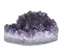 ULTECHNOVO Pierre Décorative en Améthyste Naturelle de Cœur, Cluster Cristallin de 4-5 Cm, Décoration de Chambre et Bureau, Ornement en Pierre Brute D’Uruguay, Art du Cristal Naturel