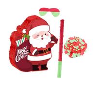 ULTECHNOVO Piñata De Noël à Suspendre Avec Bâtonnet Motif Père Noël Kit De Piñata Pour Remplir Avec Confettis Jeu De Casser Pour Fêtes De Fin Année Et Réunions De Famille