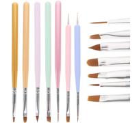 ULTECHNOVO Pinceaux pour Nail Art 7 Pièces en Nylon et Bois, Application Lisse et Travail Précis, Adaptés Usage Professionnel et Maison