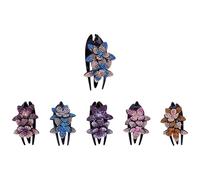 ULTECHNOVO Pinces à Cheveux Esthétique et Résistant Lot de 6 en Plastique Forme Fleur, Clip à Trois Dents Style Bec de Canard Couleur Aléatoire pour Mariages et Fêtes