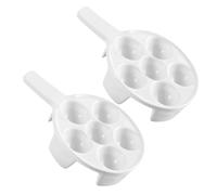 ULTECHNOVO Plat à Escargots en Céramique Blanche Poignée Lot de 2 Petites Assiettes pour Escargots au Four pour Maison et Restaurant Comestibles Plat de Service Antiadhésif Facile à Nettoyer