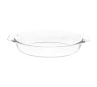 ULTECHNOVO Plat de Cuisson Verre Borosilicaté avec Double Poignée Plat à Four Ovale Transparent à Haute Température pour et Gratins