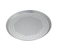 ULTECHNOVO Plateau à Pizza Rond Perforé Inoxydable Plateau de Service pour Steak et Apéritifs Four Western Polyvalent