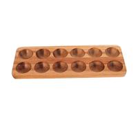 ULTECHNOVO Plateau à Œufs Rectangulaire 12 Compartiments En Bois D’acacia Solide Rangement Réfrigérateur La Cuisine Multifonction Support Comptoir Pour Œufs Frais