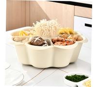 ULTECHNOVO Plateau de Service Divisé Rotatif avec Égouttoir Crème pour Buffet Cuisine Assiette Multifonction pour Fruits Légumes et Snacks Plateau Hot Pot Pratique et Stable