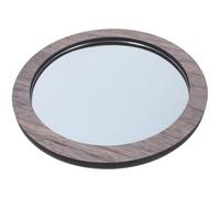 ULTECHNOVO Plateau Décoratif Rond en Bois avec Miroir pour Bougeoirs et Petits Objets, Support Stable et Amplification Réflexion Lumineuse, pour Table à Manger