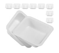 ULTECHNOVO Plateaux de Pesée Carrés Réutilisables en Plastique, Lot de 10 Petits Récipients de Poudre Sèche Blancs pour Laboratoire, Protection des Échantillons et Mesures Précises