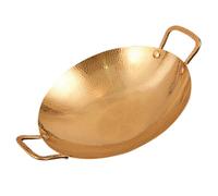 ULTECHNOVO Poêle Sèche en Acier Inoxydable Martelée 20 Cm Double Poignée, Casserole Coréenne Multifonction Cuisine Maison, Barbecue et Camping, Ustensile la Cuisine Résistant et Facile