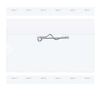 ULTECHNOVO Porte-badges Transparents Horizontaux avec Épingles, Pochette Plastique Pvc Transparente, Lot de 50 Set de Pièces, Protection Solide pour Cartes D'identité, Bureau et Événements