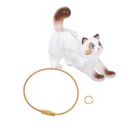 ULTECHNOVO Porte-clés Commémoratif Chat Transparent en Plastique, Souvenir | Boîte pour Moustaches et Poils, Format Compact Léger, à Fixer aux Clés Paquet
