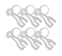 ULTECHNOVO Porte-clés Lot de 6 en Alliage de Zinc Argenté et Évite Retards Lors des Courses Jetons de Chariot pour Déverrouillage Rapide