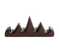 ULTECHNOVO Porte-pinceau en bois foncé forme de montagne support pratique pour pinceaux et stylos de calligraphie accessoire de bureau stable et élégant