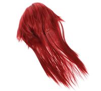 ULTECHNOVO Postiche Mulet Longue Rouge Vinyle pour Cosplay Homme Fil Haute Température, Coiffure Flexible et Résistante, pour Performances et Déguisements Manga