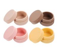 ULTECHNOVO Pots Silicone Étanches 4 Pièces, Flacons Rechargeables pour Crèmes et Bijoux, Trousse Compacte Colorée pour Voyage, Rangement de Cosmétiques et Bijoux