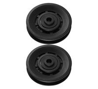 ULTECHNOVO Poulie à Roulement pour Remplacement de Roue Usée pour Équipement de Gym Équipement en Plastique Noir, 2 Pièces, Résistance à l'usure et Mouvement Facile