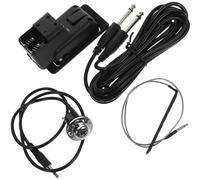 ULTECHNOVO Préamplificateur Micro de Guitare Acoustique Folk avec Égaliseur 4 Bandes, Capteur Piézo Intégré, Boîtier Plastique Noir et Accessoires Complets pour Installation Facile