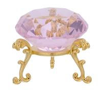 ULTECHNOVO Presse-Papier Diamant en Cristal Artificiel Rose avec Base Dorée