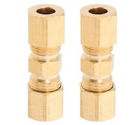 ULTECHNOVO Raccord Union en Laiton 1/4, Lot de 2 Connecteurs à Compression pour Tubes de Frein et Systèmes Pneumatiques, Usage Professionnel et Maintenance Machine