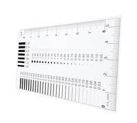 ULTECHNOVO Règle de Mesure Précise pour Détection de Défauts Sec Jauge Transparente Double Face avec Échelle Claire pour Estimation Rayures Outil Portable pour Cartes et Films
