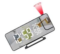 ULTECHNOVO Réveil à Projection Radio Numérique LED Température et Humidité, Horloge de Table Multifonction en Plastique, pour Table de Chevet et Restaurant