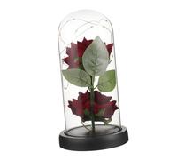 ULTECHNOVO Rose Artificielle Lumineuse sous Cloche Verre Décoration Romantique pour Fête des Mères Cadeau Femme Fleur Éternelle LED Ornement Élégant pour Maison