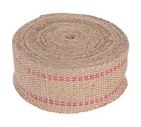 ULTECHNOVO Sangle de Jute 10 Mètres à Rayures Rouges, Ruban Tissé Résistant 6 CM pour Réparation de Chaises et Bordures de Tapis, Usage Intérieur et Extérieur