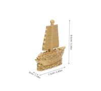 ULTECHNOVO Sculpture Voilier Alliage Doré Décor Feng Shui Bateau Nautique Compact pour Bureau et Maison Accents Culturels Chinois Symbole de Chance