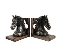 ULTECHNOVO Serrage-Livres Décoratif en Résine Forme Tête de Cheval Rétro, Paire de Butoirs de Livres pour Bureau et Bibliothèque, Accessoire Déco Vintage pour Maison et Étude