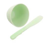 ULTECHNOVO Set Bol Masque Visage Vert et Bâton Silicone Souple Bol Mélangeur DIY Portable pour Soins Visage Outil Cosmétique pour Préparation Masque Cadeau Femme