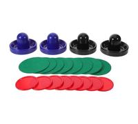 ULTECHNOVO Set de 4 Pousseurs de Hockey sur Air avec 8 Coussinets Anti-Peluches et 8 Palets Ronds Rouges 64 MM - Accessoires de Rechange pour Table de Hockey sur Air Jeu D’Intérieur et