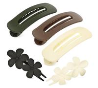 ULTECHNOVO Set de 5 Pinces à Cheveux Antidérapantes en Plastique Design Floral Élégant et Finition Mate, Accessoires pour Cheveux Femme Plage et Coiffure