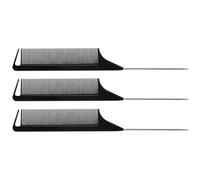 ULTECHNOVO Set de Coiffure Professionnel Peignes Queue de Rat en Plastique Léger et Pinces à Cheveux Noires, pour Coiffure et Permanente sans Frisottis