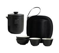 ULTECHNOVO Set de Théière et Tasses Céramique Portable pour Thé Chinois Kung Fu Chaleur avec de Transport pour Voyage et Camping pour Amateurs de Thé