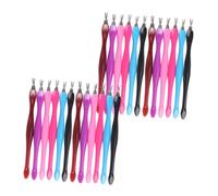 ULTECHNOVO Set Dead Skin Fork Cuticle Remover Pusher Nail Art Tool For Women Plastic Stainless Steel Multi-color Rosy Wine For Precise Nail Cleaning And Dead Skin Removal