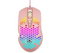 ULTECHNOVO Souris de Jeu Lumineuse Filaire pour Ordinateur Coque Ajourée, 4 Niveaux Dpi, Toucher Confortable, 6 Boutons Programmables, pour Jouer aux Jeux Vidéo