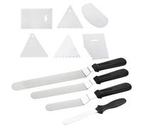 ULTECHNOVO Spatules à Glaçage, Lot de 4 Spatules Coudées Professionnelles pour Gâteaux avec 6 Lames en Acier Inoxydable - Couteau à Glaçage Épais avec Manche en Plastique pour Décoration de