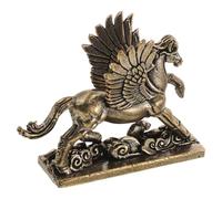 ULTECHNOVO Statuette Cheval du Zodiaque en Laiton, Style Winged, pour Table | Souvenir Année du Cheval 2026, Objet Décoratif pour Bureau, Collectionneurs et Fête du Printemps