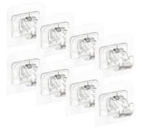 ULTECHNOVO Support Adhésif pour Tringle à Rideaux sans Perçage Transparent 8 Pièces Compatible Tringles Télescopiques Fixation Murale Facile pour Salle de Bain la Cuisine et Placards