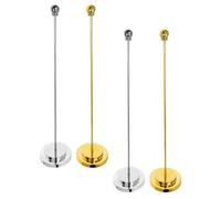 ULTECHNOVO Support de Drapeau de Bureau Décoratif en Métal, Lot de 4 Pièces, Mât Droit Résistant à L'usure, Base Stable pour Table, pour Salle de Réunion et Décoration Intérieure